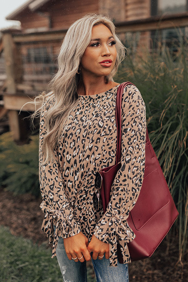 Expert Kindness Leopard Shift Top In Iced Latte