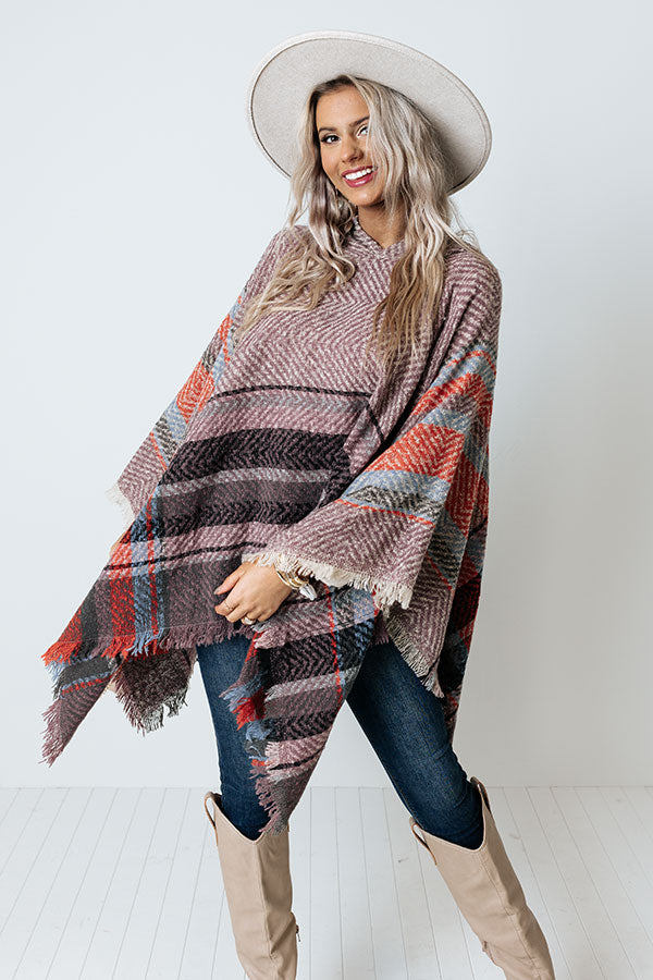 Cuddle Down Poncho In Heirloom Lilac