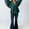 Off The Record Babydoll Top in Hunter Green Image - 1