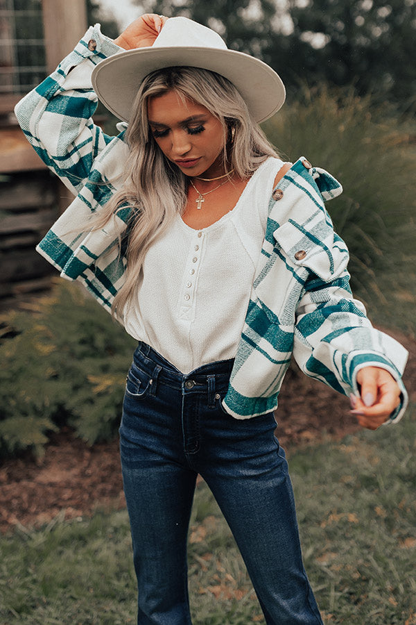 Easy Rider Plaid Jacket In Teal – Impressions Online Boutique