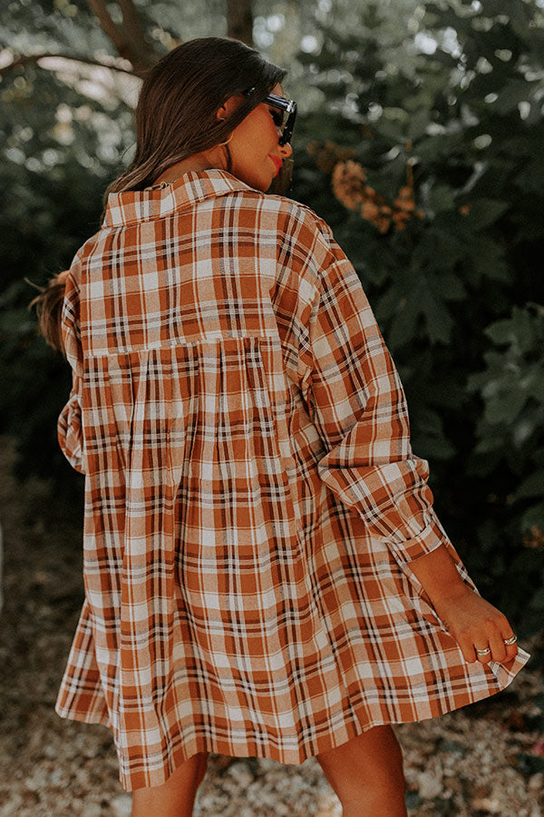 orange flannel dress Greta Surplice Dress in Orange Plaid