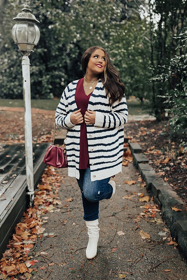 Melting My Heart Cable Knit Cardigan Curves