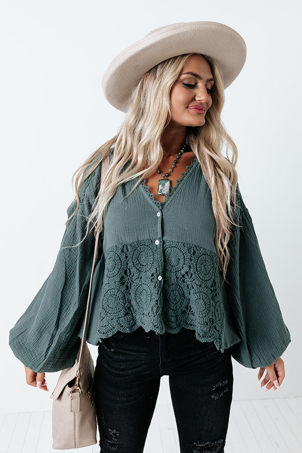 Just In Time Shift Top In Light Forest