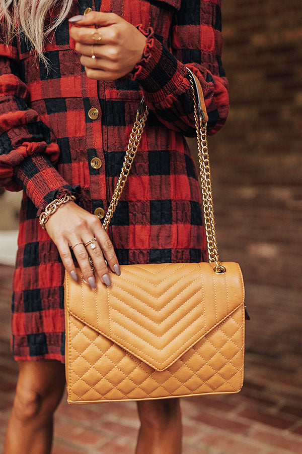 PR Move Faux Leather Crossbody In Camel
