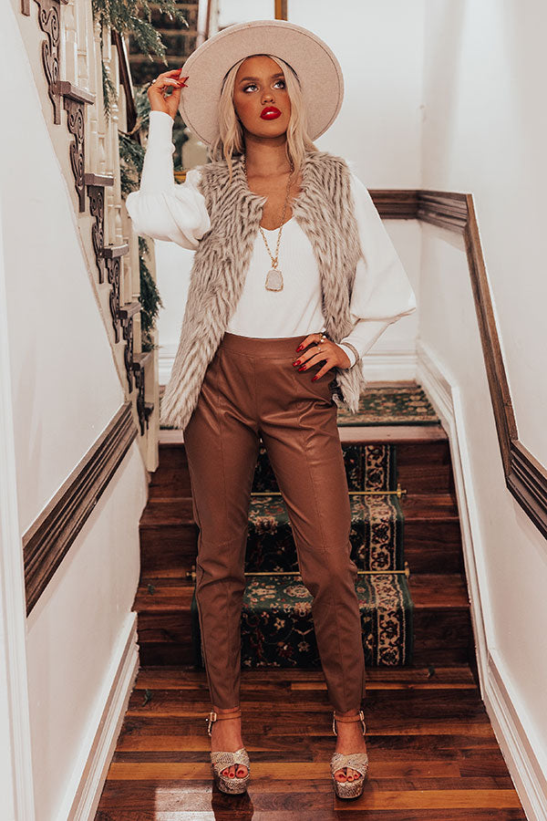 The Rialto Faux Leather Pants In Camel