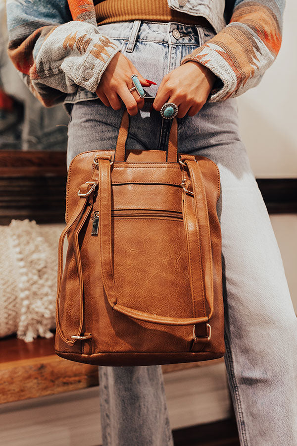 camel faux leather backpack Upstate Promise Faux Leather Backpack In Camel