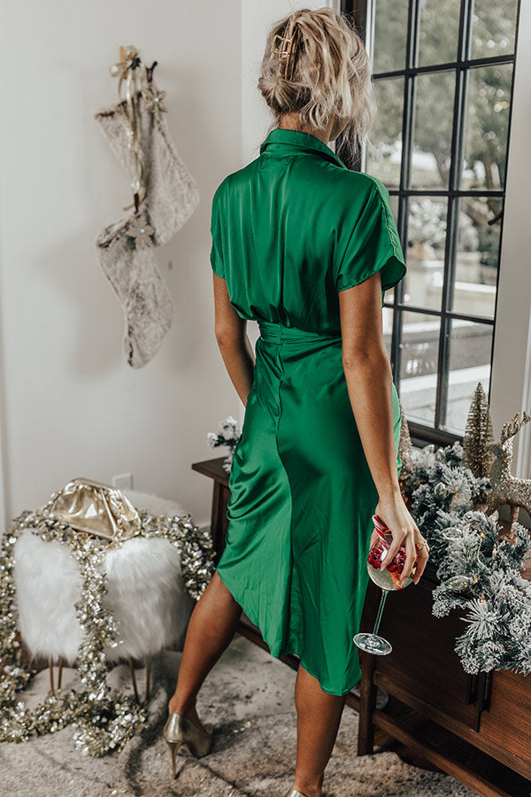 Runway Reserved Satin Midi In Kelly Green Runway Reserved Satin Midi In Kelly Green