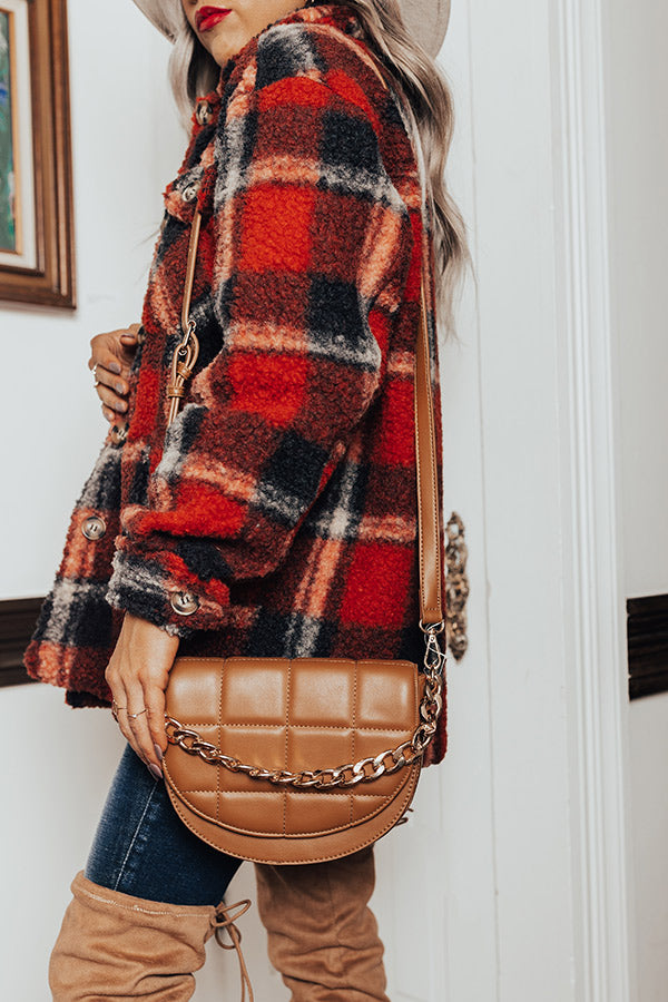 Chance At Love Faux Leather Crossbody In Iced Mocha