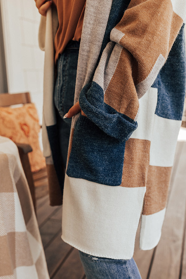 Cozy Cove Colorblock Cardigan In Camel Curves Image - 1