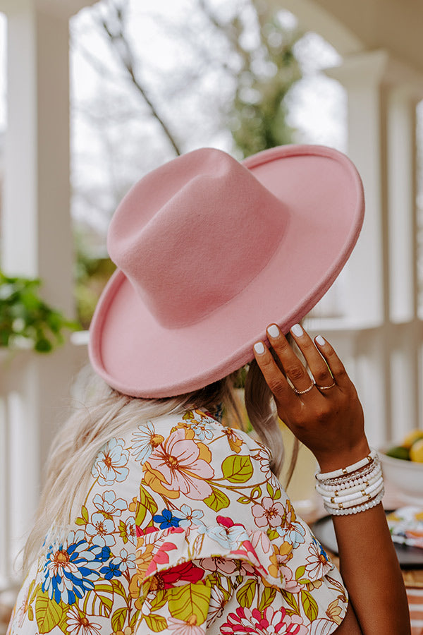 Chasing Wanderlust Wool Fedora In Pink