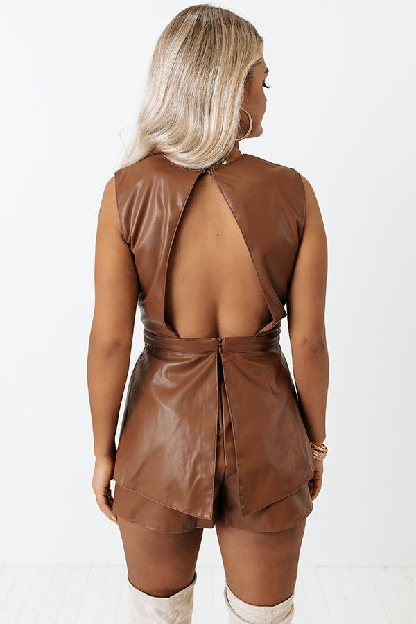 Chocolate Brown Thick Ribbed Strappy Unitard Jumpsuit – LivsLuxe