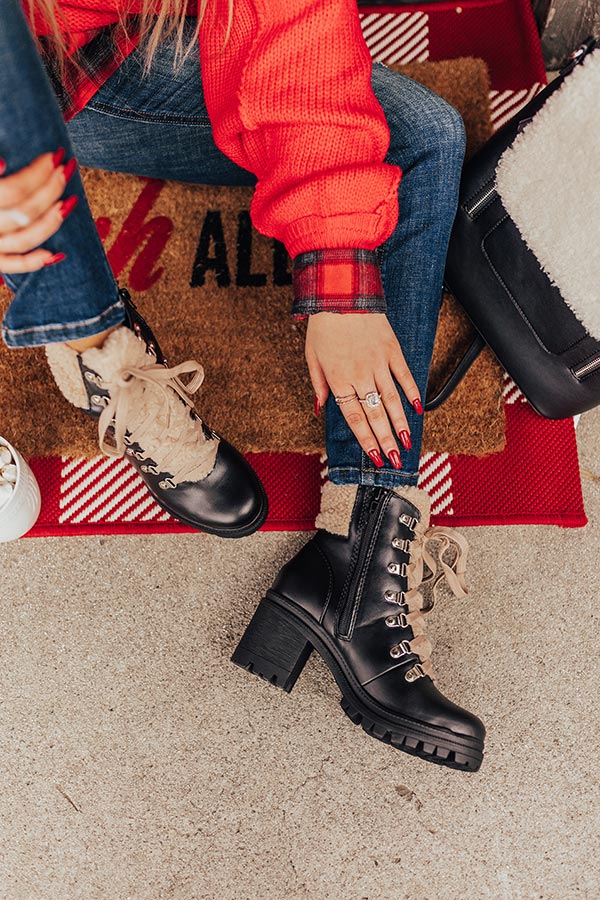 The Pine Faux Leather Bootie In Black