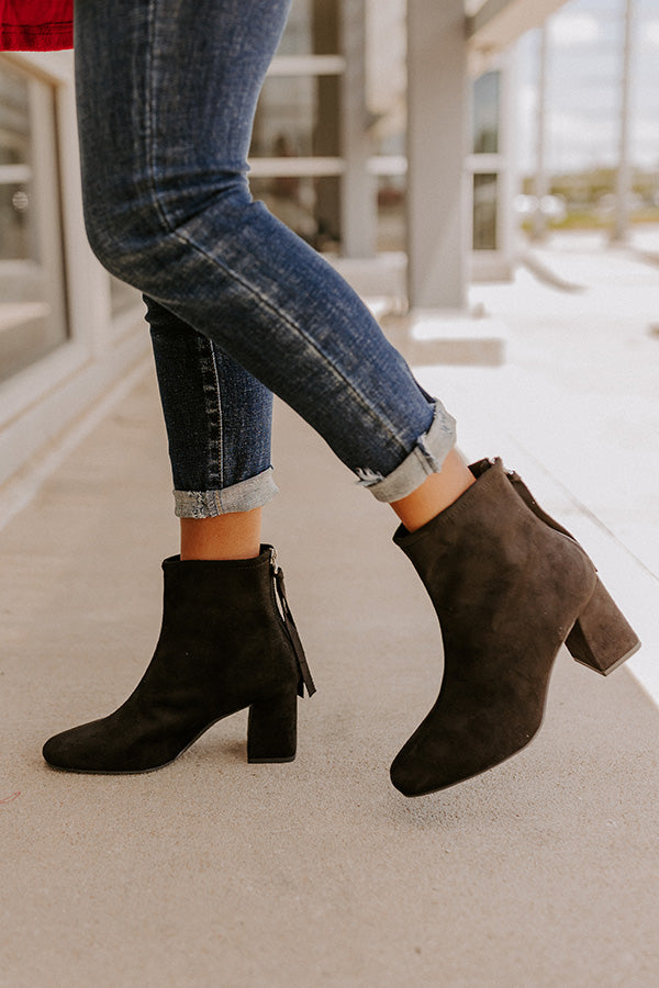 The Fabina Faux Suede Bootie In Black