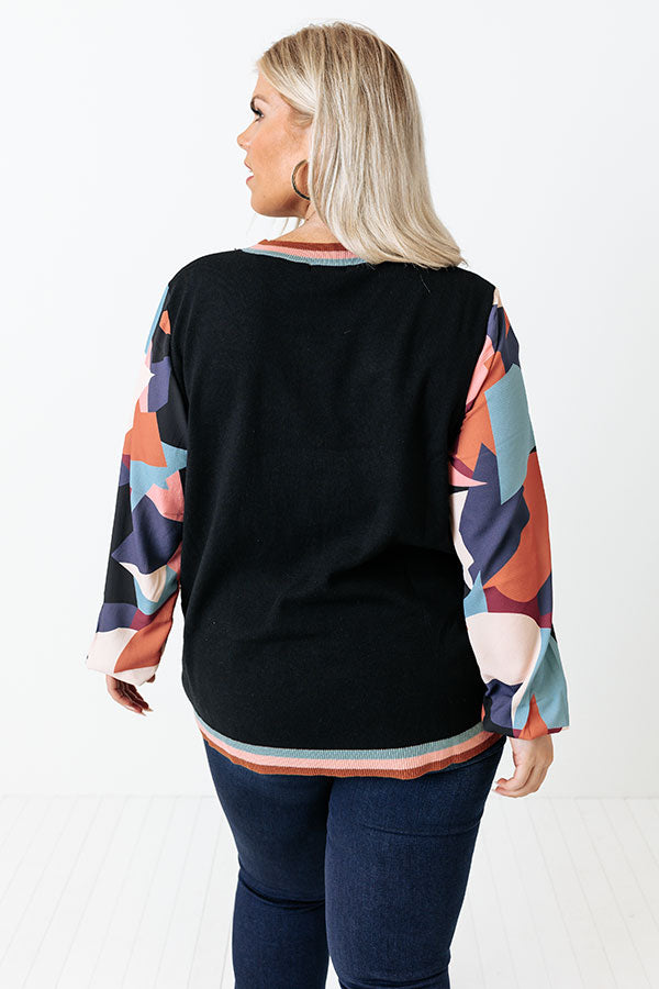 Dating Game Sweater Top in Black Curves