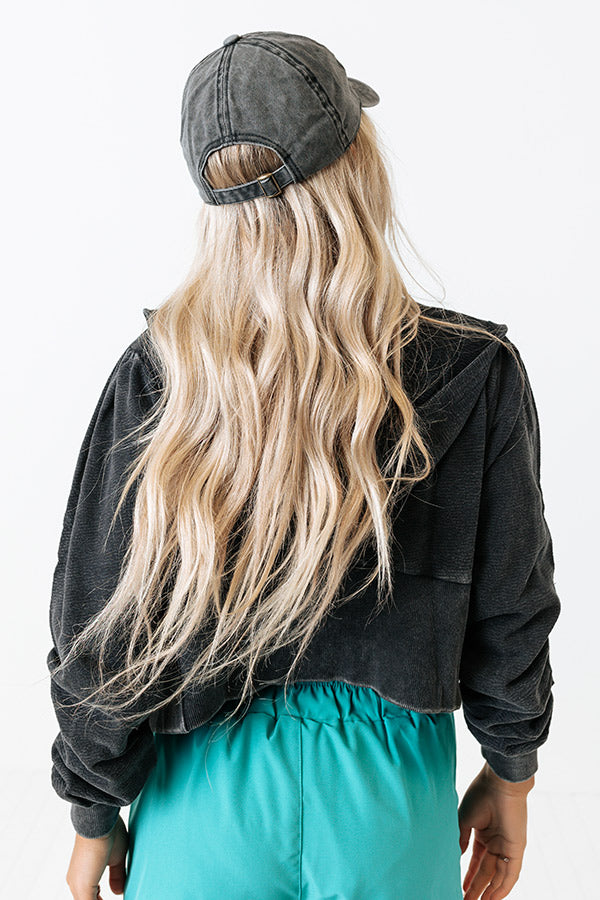 Mama Sherpa Lettered Baseball Cap In Vintage Black Image - 1