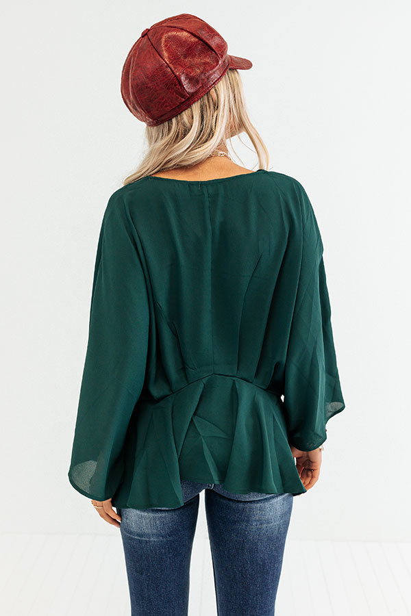 Chic Stomping Grounds Top in Hunter Green