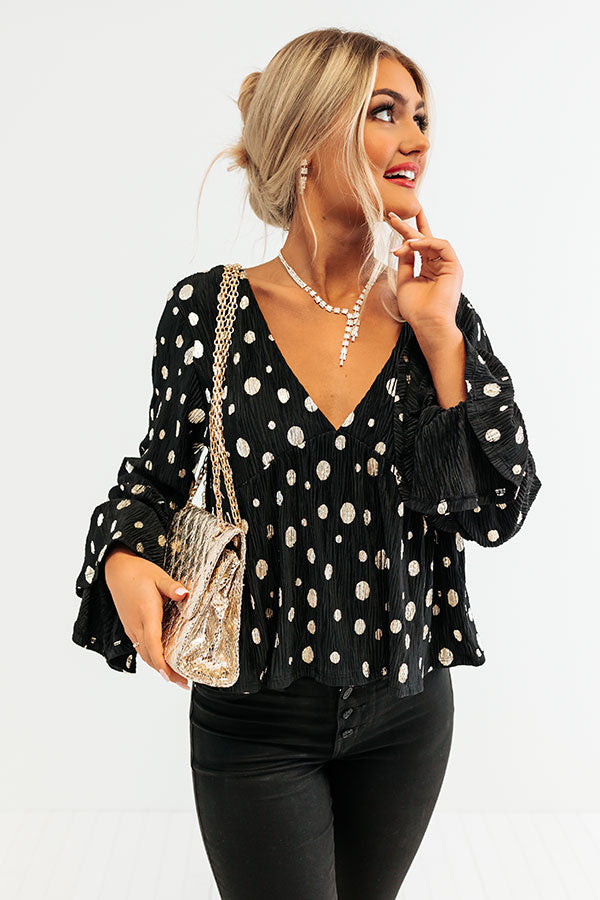 Living In Style Polka Dot Babydoll Top