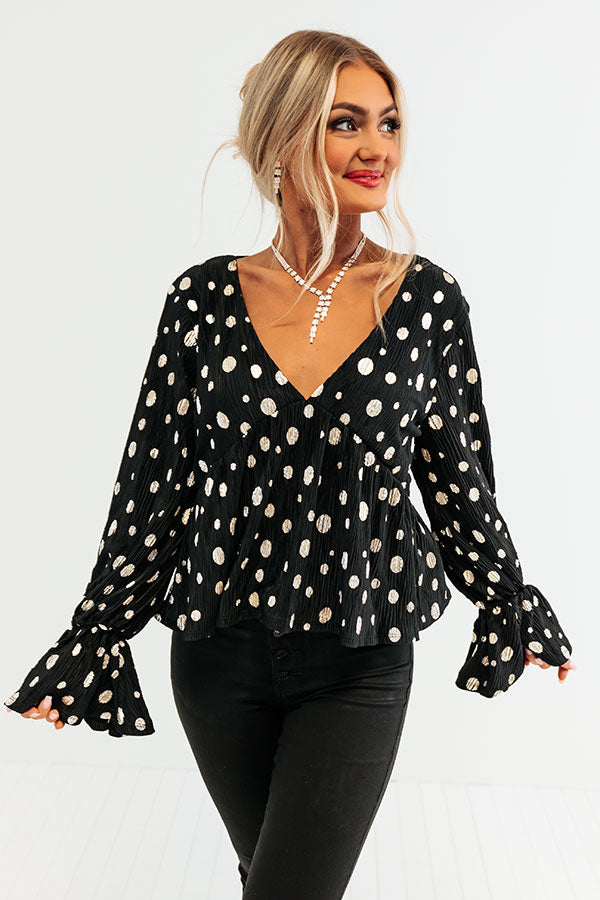 Living In Style Polka Dot Babydoll Top