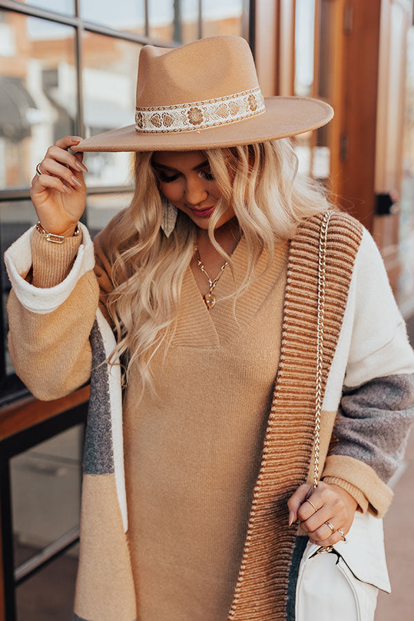 Powerful Pose Felt Fedora In Iced Latte