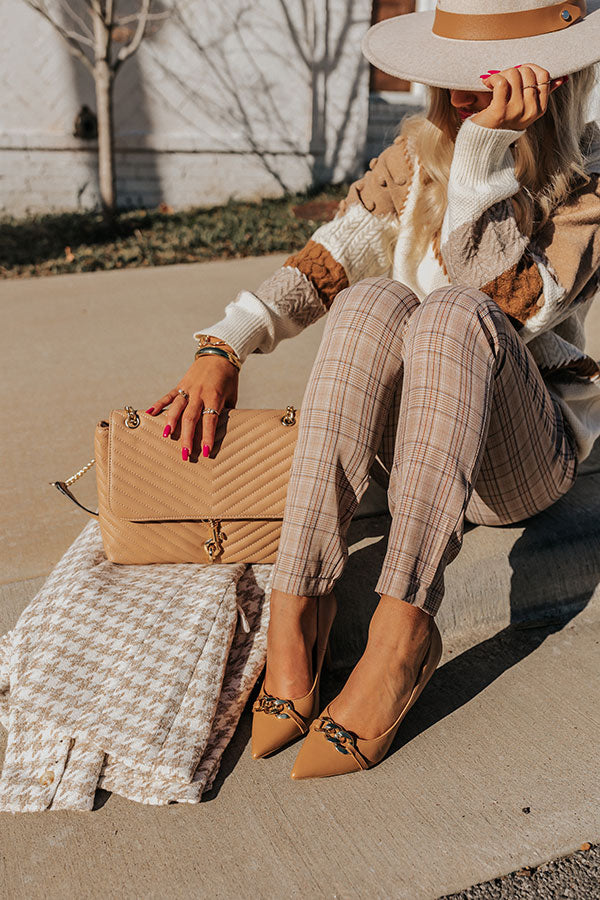 The Chantel Faux Leather Heel In Tan