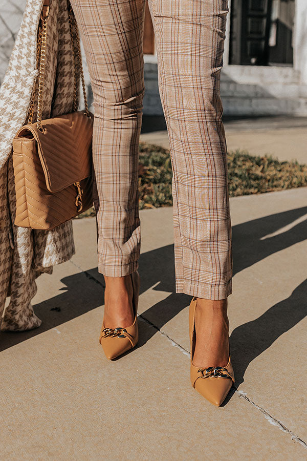 The Chantel Faux Leather Heel In Tan