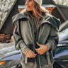 Cozy World Sherpa Corduroy Jacket in Olive Image - 1