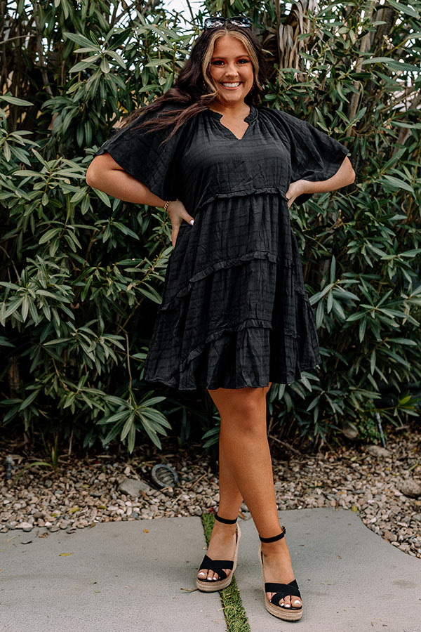 Super Chic Babydoll Dress In Black Curves Super Chic Babydoll Dress In Black Curves