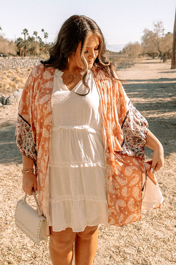 Sweeter In Soho Floral Overlay In Peach