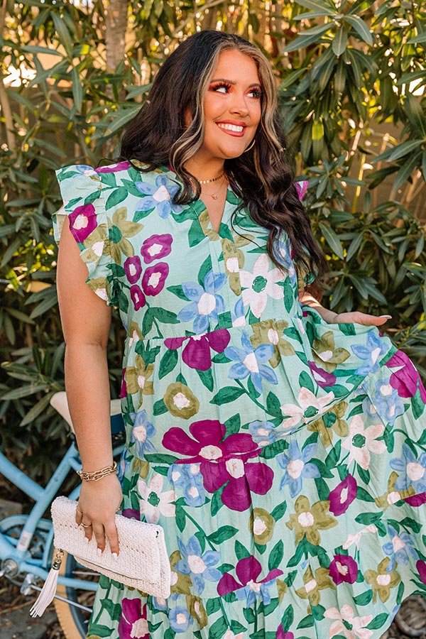 Forever Dreaming Floral Midi In Pear Curves