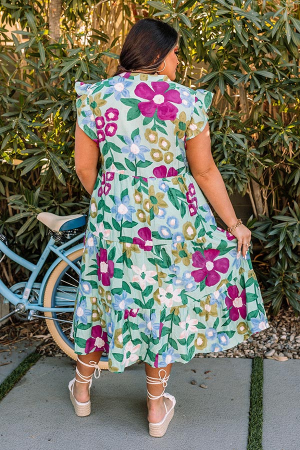 Forever Dreaming Floral Midi In Pear Curves