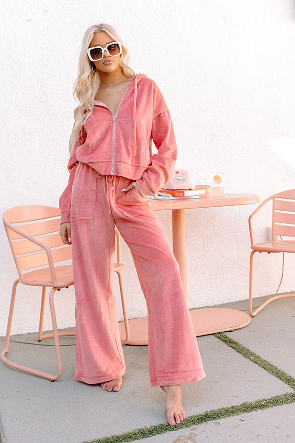 Flying To France Velour Pants