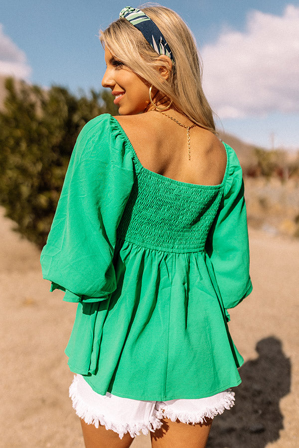 Weekly Date Shift Top In Emerald