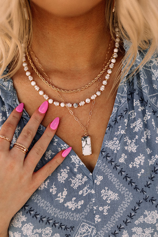 Kona Crush Layered Necklace In White
