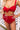 Hear The Waves Front Tie Bikini Top in Red