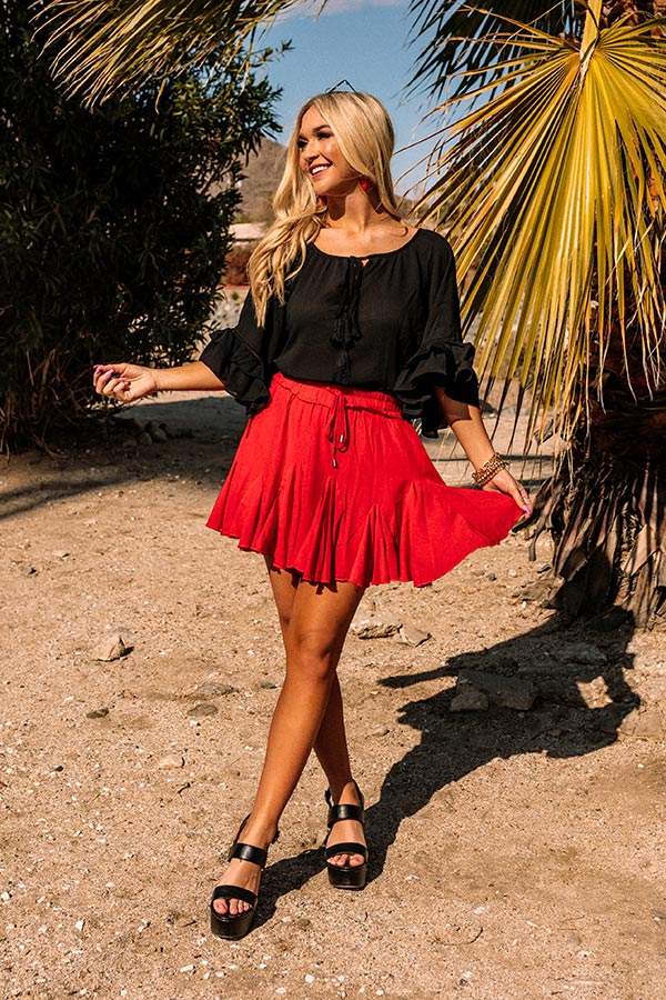 Headed For Happy Hour Skort In Red