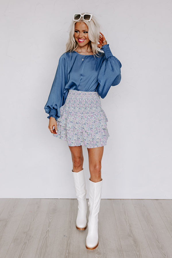 Such A Delight Floral Skort In Lavender