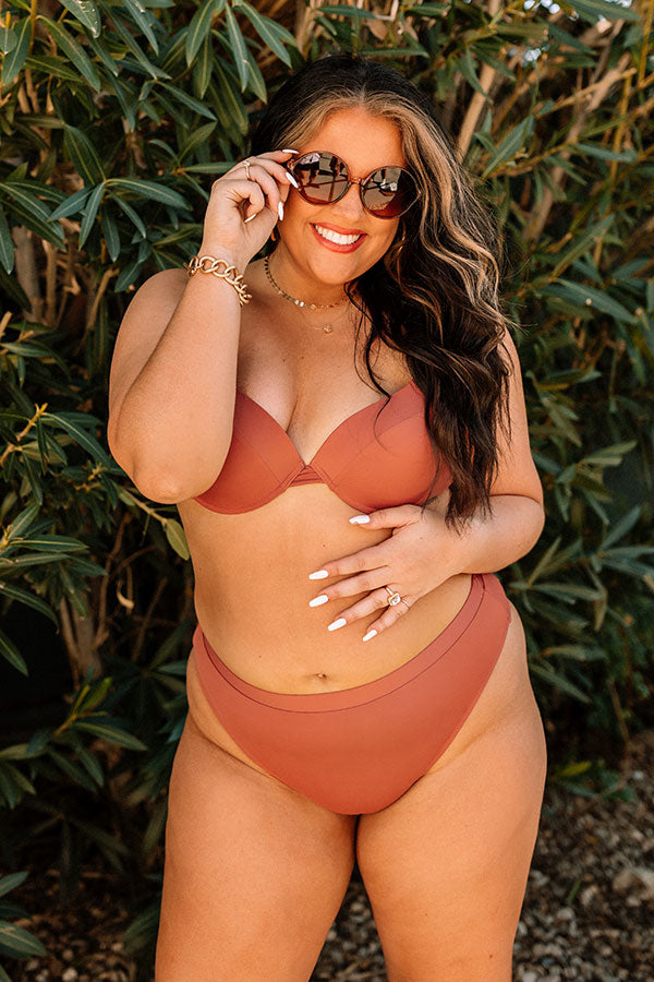 Just Add Water Bikini Top in Rust Curves