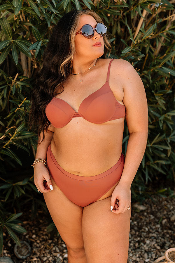 Just Add Water Bikini Top in Rust Curves