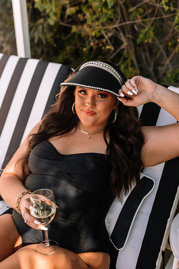 Sunshine Delight Raffia Visor In Black