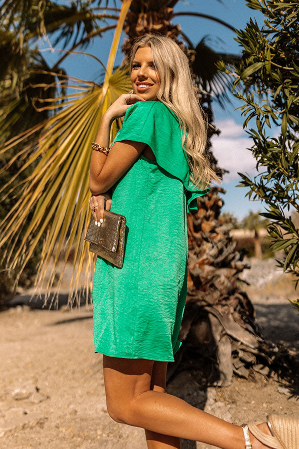Cue The Camera Flashes Dress In Green Cue The Camera Flashes Dress In Green