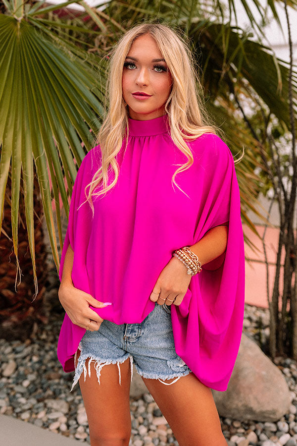 Local Flair Shift Top In Dark Fuchsia