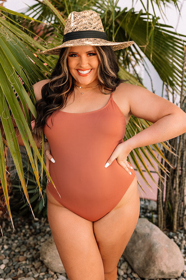 Sea The Best One Piece Swimsuit in Rust Curves