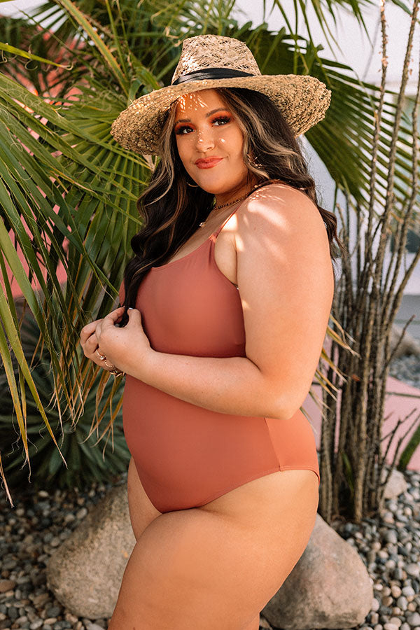 Sea The Best One Piece Swimsuit in Rust Curves