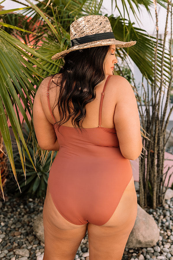 Sea The Best One Piece Swimsuit in Rust Curves