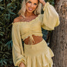 Resort Queen Smocked Crop Top In Yellow Image - 1