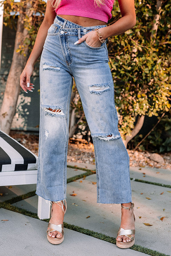 Risen The Jax High Waist Distressed Relaxed Jean