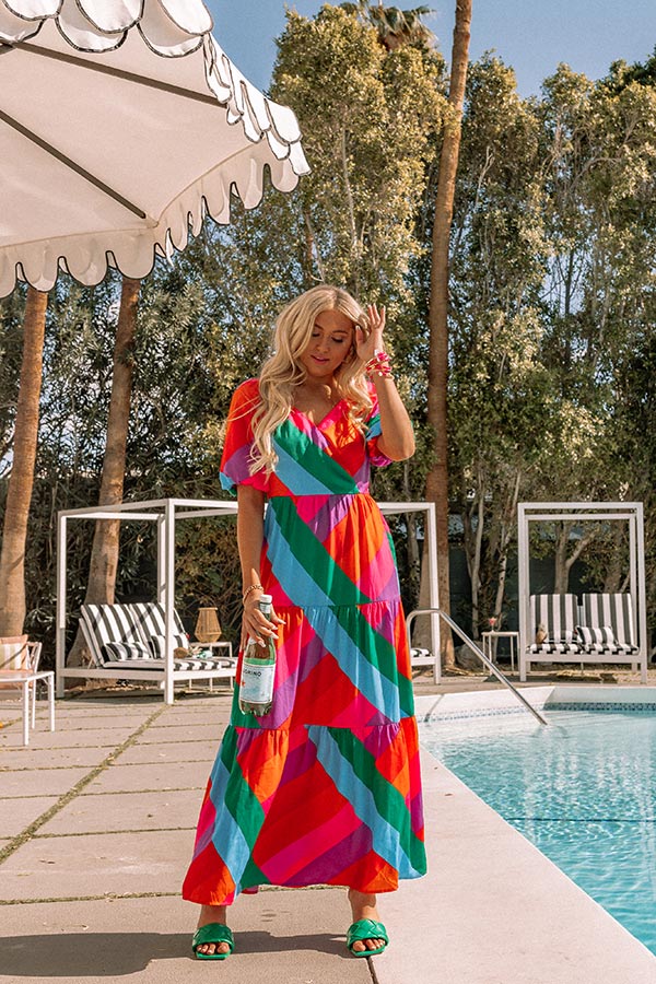 caribbean style maxi dresses Blue Tropical Print Maxi Dress - All Dresses