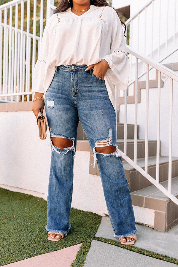 The Nora High Waist Distressed Jean Curves