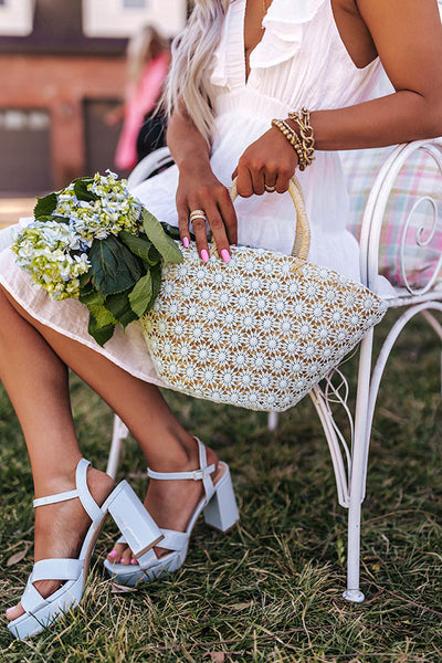 Large Woven Bag - Sky Blue