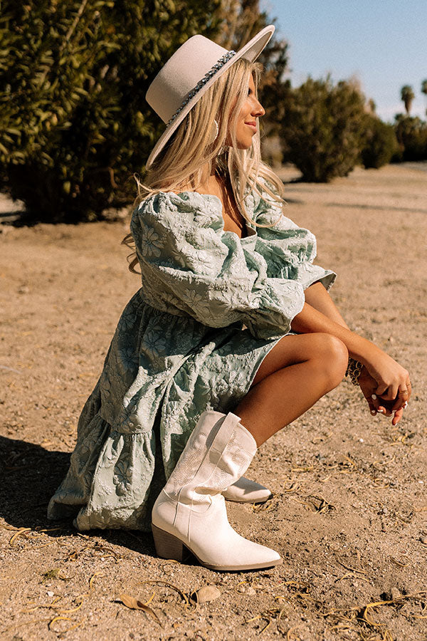 green dress white boots Olive Green Dress and Boots Champagne & Chanel